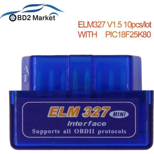 10PCS/lot)ELM 327 V1.5 BT-Wireles Car diagnostics obdii obd2 scanner support J1850 protocol elm327 V1.5 OBD2 automotive scanner