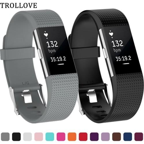 19Colors Wristband For Fitbit Charge 2 Wrist Strap Smart Watch Band Soft Silicone Watchband Replacement Smartwatch Band Bracelet