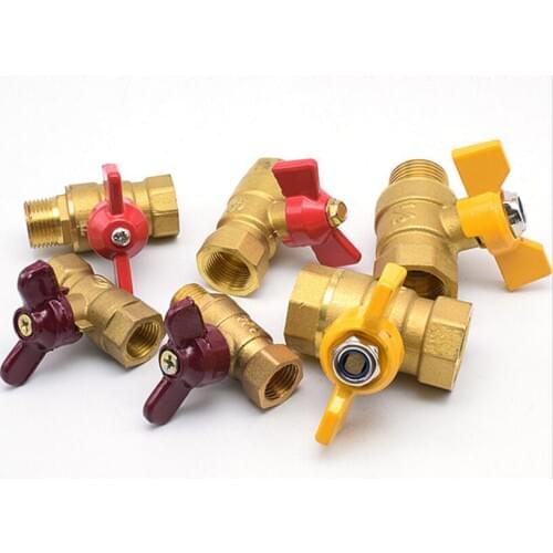 1PSC 1/4" 3/8" 1/2" DN8 DN10 DN15 Butterfly handle ball valve Female and Male gas valve