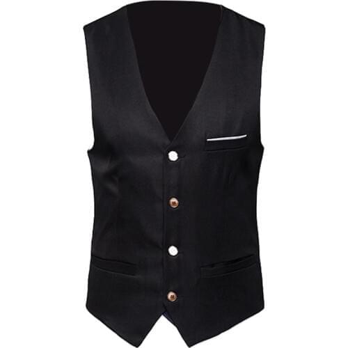 2021 New Dress Vests For Men Plus Size Formal Men Solid Color Suit Vest Single Breasted Business Waistcoat Wedding Waistcoat Men