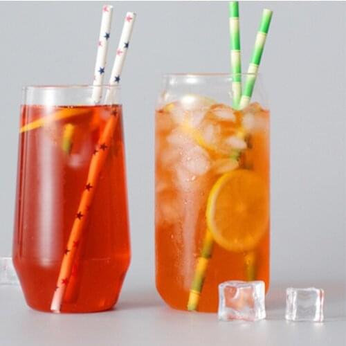 25pcs/Pack Drinking Straws Christmas Series Drinks Straws Milk Coffee Tea Straw Food Grade Kraft Paper For Party Cake Decoration