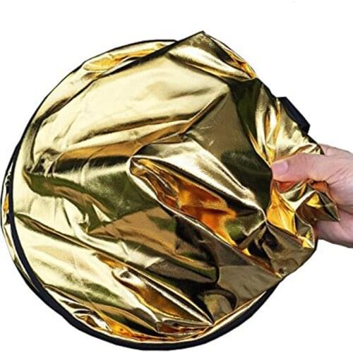 32'' 80CM Factory Handhold Multi Collapsible Portable Disc Light Reflector for Photography 2in1 Gold and Silver