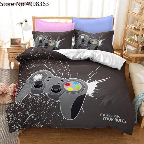 3D Gamepad Print Bedding Sets 2/3 Piece Cartoon Quilt Cover Single Double Full Queen Size Bed Linen Sets Game Home Bed Cover
