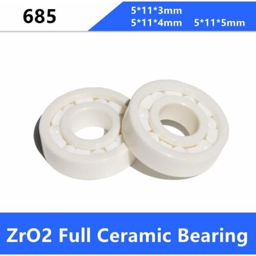 4/10pcs 685 5*11*3mm / 5*11*4mm /5*11*5mm ZrO2 Full Ceramic bearing Zirconia Ceramic deep groove ball bearings
