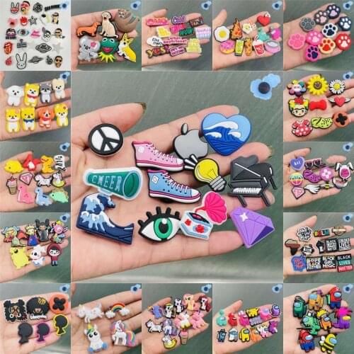 50pcs Hot Game Anime Funny Cartoon Garden Shoes Charms Fit Wristbands Shoe Decorations Croc Jibz Hot Sale Sets 33 of Types