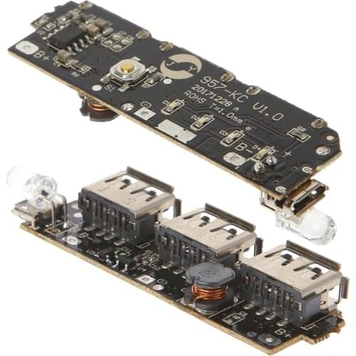 5V 2.1A 3 USB Power Bank Battery Charger Module Circuit Board Step Up Boost DIY