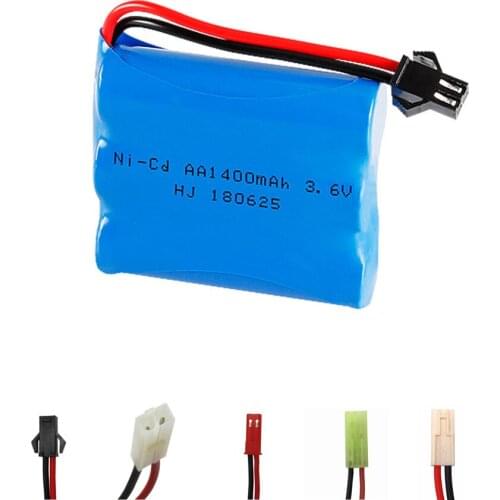 3.6V battery 3.6v 1400mah Ni-CD AA battery pack for RC toys Cars Boat GUN TANK Trucks Trains RC toy model Battery free shipping