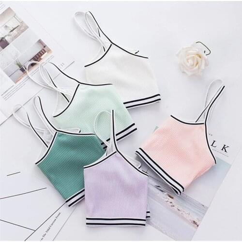 Bra sports Double layer childrens vest tube top threaded student developmental bra sports childrens underwear 9-12 years old