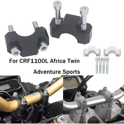Black and Sliver For HONDA CRF1100L Motorcycle Handlebar Riser Bar Mount Handle Clamp CRF 1100L CRF 1100 L crf1100l