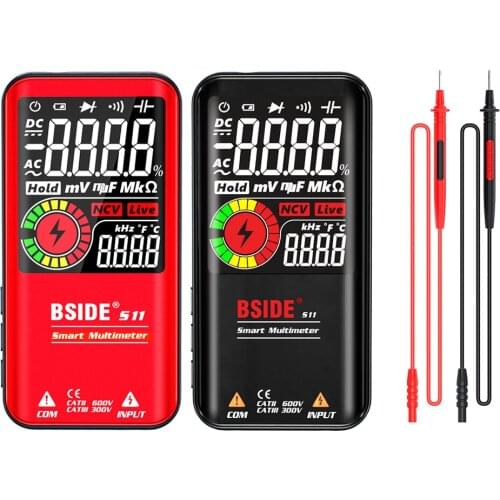 BSIDE Digital Multimeter 9999 T-RMS 3.5"LCD Color Display DC AC Voltage Capacitance Ohm Diode Multimeter NCV Hz Live Wire Tester