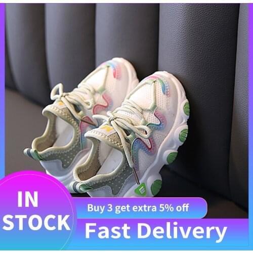 Children Casual Shoes Toddler Infant Kids Baby Girls Mesh Breathable Lace Up Autumn Soft Shoes Sneakers Kids Sport Shoes