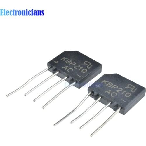 10PCS KBP210 2A 1000V Bridge Rectifier Diode Single Phase Bridge Rectifier