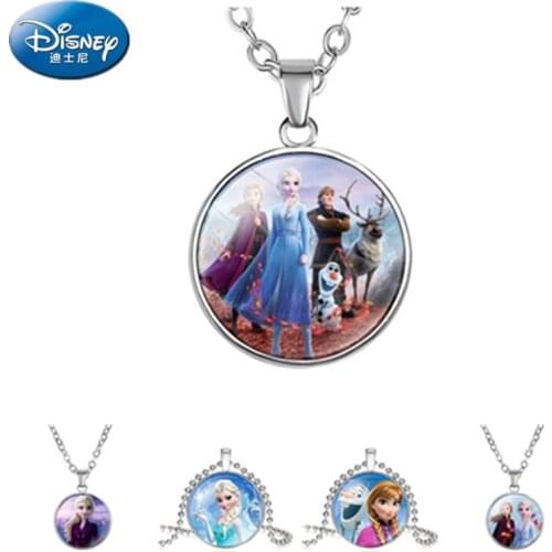 Disney Frozen Isana Snow Mermaid Cartoon Princess Series Childrens Necklace Jewelry doll accessories Toy Girls Birthday Gift