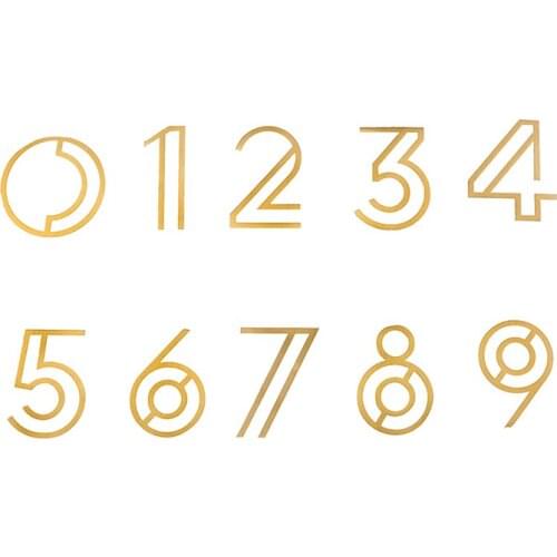 Brand New Pure Brass House Number Address Digits 0~9 Door Plaque Sign Wall Decor Villa Hotel Door Plates House Signs DIY Figures