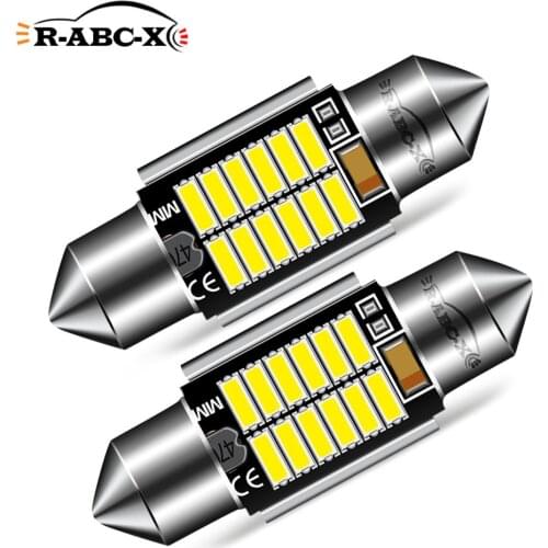 2pcs AC/DC 12-24V festoon 31mm LED Bulb C5W Super Bright 4014 12SMD Canbus Car Styling Light Auto Interior Dome Map Lamp