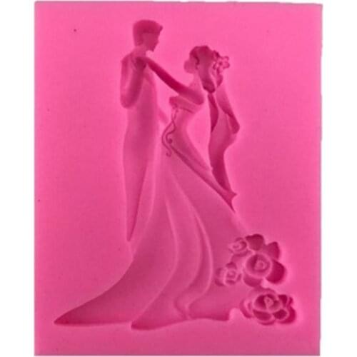 Hot New Silicone Cake Mold Wedding Bride Groom Shaped Chocolate Mold Sugarcraft Fondant Cake Decorating Tools Kitchen Baking