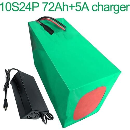 With 5A charger 36V 72Ah 10S24P 18650 Li-ion Battery Pack E-Bike Ebike electric bicycle 42V 250x195x140mm
