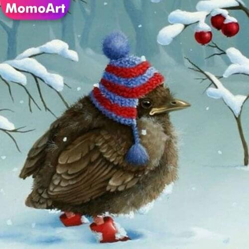 MomoArt 5D DIY Diamond Painting Bird Cross Stitch Set Diamond Embroidery Animal Full Square Drill Mosaic Art Home Decor