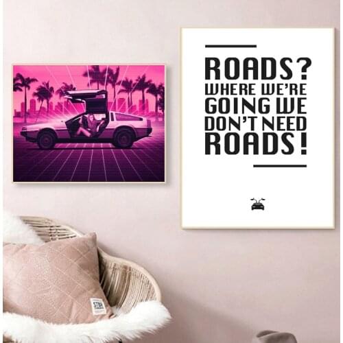Back to the Future Quote Print Classic Film Quotes Poster Michael J. Fox Movie Art Canvas Painting Wall Art Picture Decor Gift