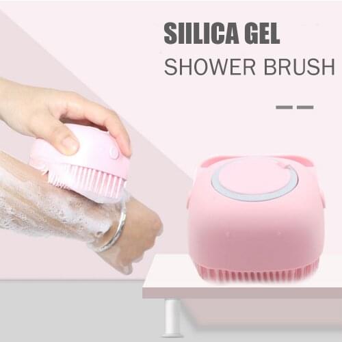 New Silicone Bath Brush Bath Home Massage Shampoo Brush Silicone Round Baby Bath Brush Can Fill Liquid Bathroom Ball