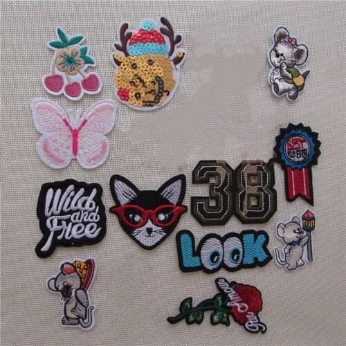 New style Patches Stickers Embroidery High quality Hot melt adhesive Applique Embroidery Patches DIY Clothing Accessories