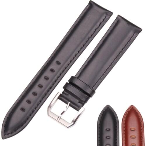 Brown Black Genuine Leather Watchband 19mm 20mm 21mm 22mm 24mm Watch Strap Bracelet Belt Watch Accessories Wristband
