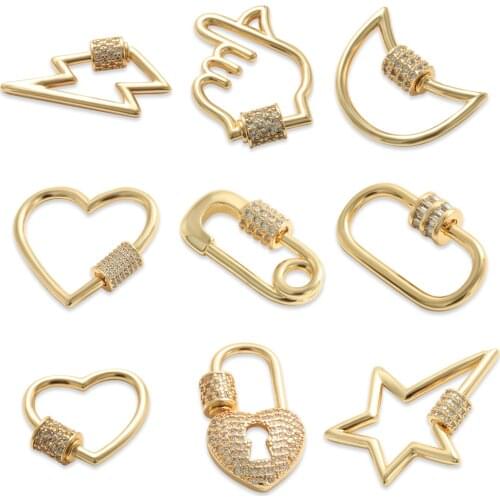 Charm Charms for Jewelry Making Supplies Heart Star Moon Cross Pendant Diy Earring Bracelet Necklace Copper Zircon Accessories