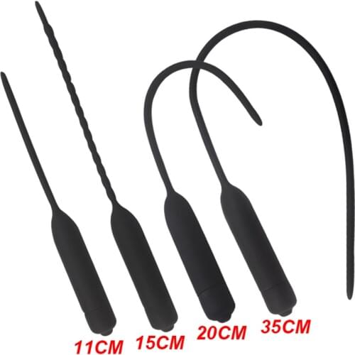 11/15/20/35cm Silicone Single Frequency Long Urethral Vibrator Penis Catheter Dilator For Men Masturbator Dildo Massager