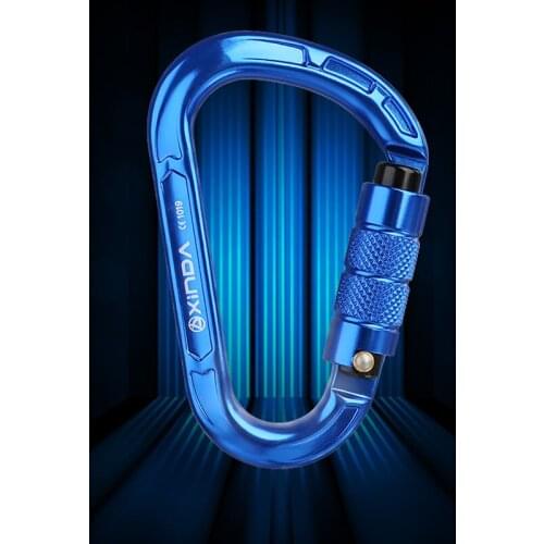 XINDA Rock Climbing Carabiner Pear-Shape Buckle 25KN Safety Auto Lock Spring-loaded Gate Aluminum H-Carabiner Outdoor Kits