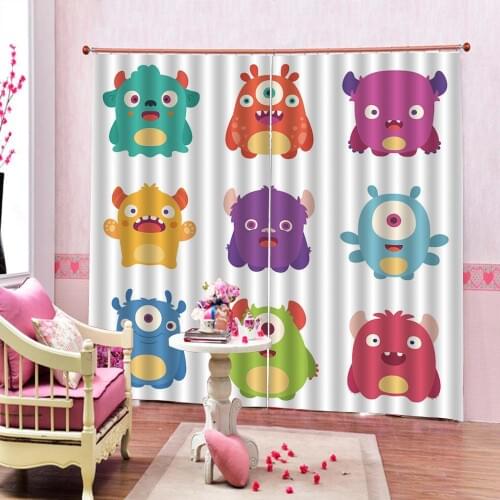 Customized 3D Anime Curtain Japanese Manga Character Fantastic on an Abstract Retro Style Window Drapes Sets 2 Panels With Hooks