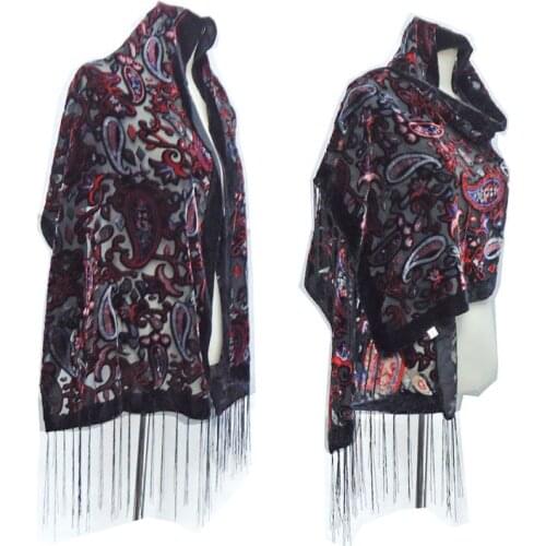 2020 New Hot Black Velvet Scarf Shawls Women High Quality Cashew Print Daily Wear Hijab Party Ponchos For Ladys Gift