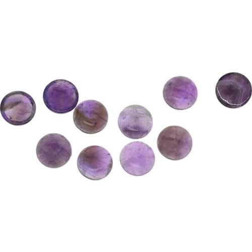 10 Pieces 12mm Cabochon Stone Round Beads Semi-precious Gemstones Quartz Crystal Charms DIY Beads for Jewelry Making(No Holes)