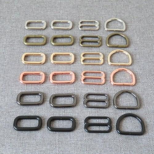 20sets inner 25mm metal belt buckles D ring slider for dog martingale collar leash bag backpack handbag sewing DIY accessory