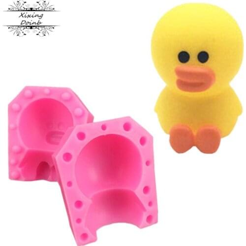 3D Yellow duck shaped silicone jelly mold cake decoration tools candy chocolate fudge mold