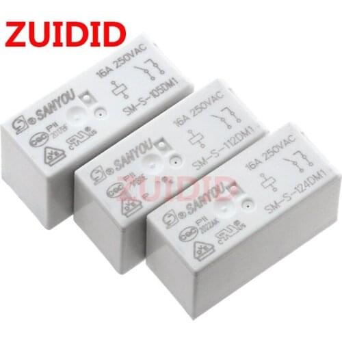 5PCS Relay SM-S-105DM1 SM-S-112DM1 5V 12V 16A 6pin 115F