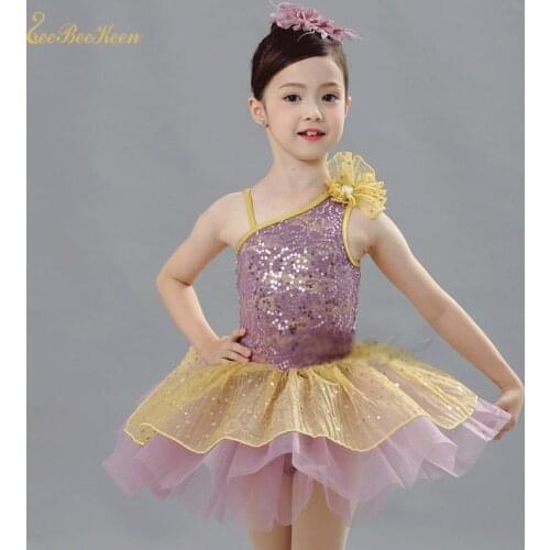 Girls Ballet Tutu dance dress Women Tutu Ballet dress Child Dancewear Adult Purple Sequins Costume Ballerina Stage Performance