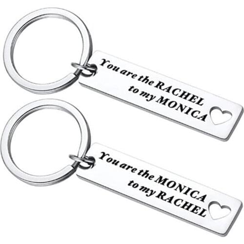 2pcs You are The Monica to My Rachel Keychain Gift for Friends Fan Funny Friends TV Show Birthday Wedding Chrismas Keyring