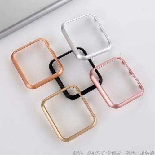 Stainless Steel Alloy Metal Frame Holder Shell Case For Apple Watch iWatch 38mm 42mm 40mm 44mm Protector Case Rose Gold Black