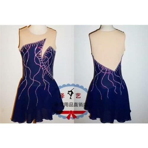 Crystal Custom Figure Skating Dresses For Girls Graceful New Brand Ice Skating Dresses For Competition DR4324