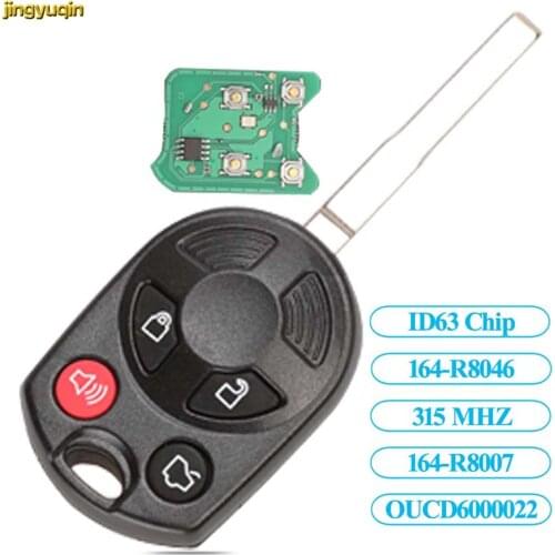 Jingyuqin Remote Car Complete Key 315MHZ CY22 for Ford Escape Keyless Entry Combo OUCD6000022 ID63 Transponder Chip 80bit 4BTN