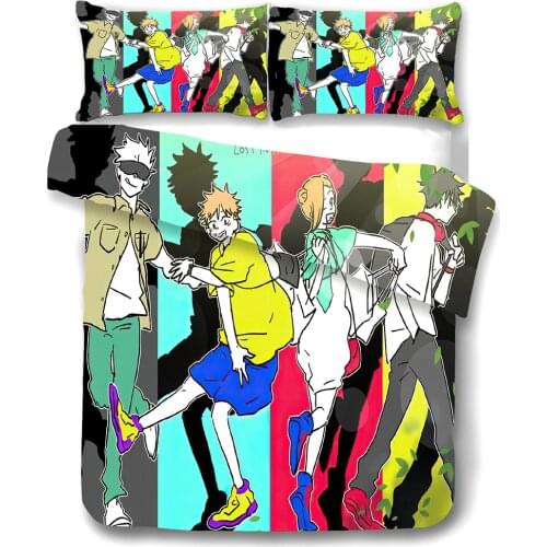 Animation Series Jujutsu Kaisen 3 Piece Bedding Set All-Season Decorative Duvet Cover Set with Pillowcase for Teens Boys