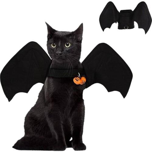 Halloween Dog Cat Costumes Bat Wings Vampire Black Fancy Dress Up Pet Clothes Halloween Cosplay Clothing Pet Products