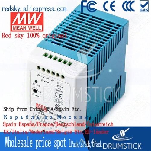 Steady MEAN WELL MDR-100-24 24V 4A meanwell MDR-100 24V 90W Single Output Industrial DIN Rail Power Supply