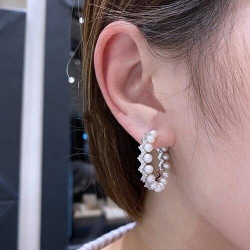 Missvikki Shiny Delicate Cute Pearls Earrings Jewelry for Women Bridal Wedding Girl Daily Super Ladies Gift High Quality 2020