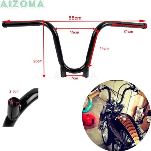 Motorcycles Black 1 inch & 25mm APE Bootlegger Bars Rise 9.5" Handlebars For Harley Sportster Dyna Chopper Bobber 1982-2017