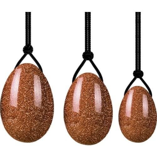 Yoni Egg Set Natural Gold Sandstone Jade Yoni Eggs Women Kegel Exerciser Vaginal Muscles Tightening Ball Crystal Dropshipping