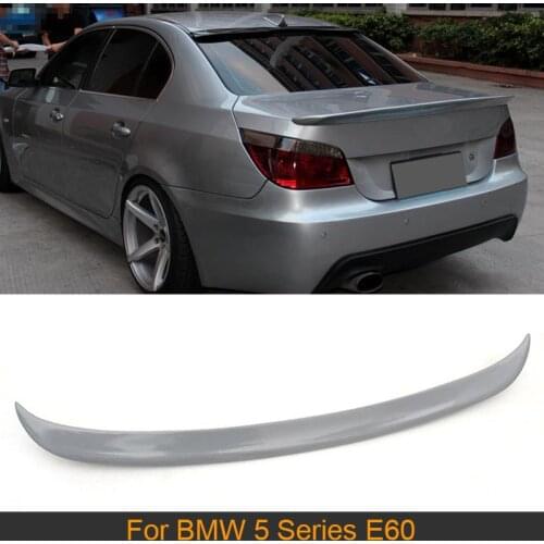 Unpainted Grey Primer Trunk Lip Spoiler for BMW E60 525i 528i 535i 550i 2005-2008 Fiber glass Rear Boot Spoiler Cay Styling
