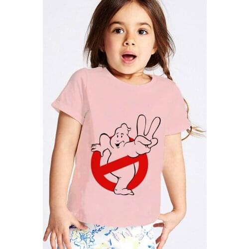 Casual Novelty Baby Clothes Kids Summer Crew Neck Girls & Boys T Shirts Cartoon Ghostbusters Print Childrens T-shirt Streetwear