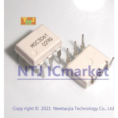 10 PCS MOC3061 DIP-6 MOC3061M Optoisolators Triac Driver Output IC CHIP