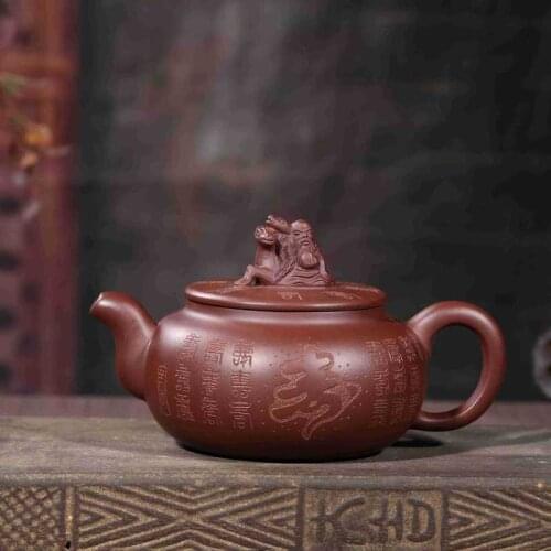 Sand Pot Yixing Famous Gift Customization Ore Purple Mud Genuine Hand-carved Shouxing Cover Top Specialized